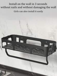 1 pièce Organisateur de cuisine - Étagère de rangement murale gain de place avec porte-serviettes pour épices, vaisselle, articles de toilette - Parfait pour la cuisine, la salle de bain, le bureau ou la décoration de la maison - Facile à installer, Étagère à épices de cuisine