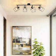 homefire 1/2ER Ceiling Spotlight Black/White Ceiling Lamp 4 Flames Max. 25W E14 Ceiling Spots Ceiling Light 350° Swivel Square Net Modern Living Room Lamp Kitchen Lamp Hallway Lamp For Bedroom Office (Without Bulb) - 4 Ngọn lửa - Xem 8