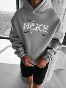 New Autumn And Winter Men's Hooded Sweatshirt With Retro Letter Design Long Sleeves Fashionable Versatile Simple And Minimalist Men's Wear