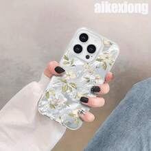 Funda con diseño de hierba verde y flores blancas, orificios grandes y protección anticaídas. Diseño elegante y moderno. Elegante y de alta gama, compatible con phone 16 Pro Max, 16, 15 Pro, 14 Plus, 13, 12 Pro, 6, 9, 4 Pro, X y XS. Adecuado tanto para hombres como para mujeres. - Blanco - Ver 9