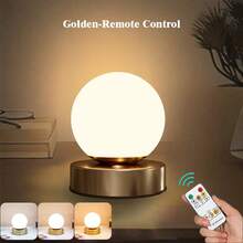 Lampă de birou LED cu telecomandă 1 buc cu funcție de temporizator, reglare continuă a intensității luminoase în 3 culori, lampă de masă cu control tactil pentru protecție a ochilor, lumină de noapte reîncărcabilă fără fir, potrivită pentru dormitoare, cămine studențești, bar, camping, hrănire la miezul nopții