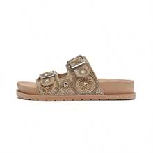 Women's Sandal Papete New Rhinestones With Adjustable Buckle Birken Meijile Original - 金色 - 查看 2