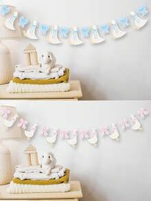 1/2 chiếc Biểu ngữ sinh nhật hình con ngỗng ngốc nghếch có nơ Trang trí tiệc hình con ngỗng ngốc nghếch cho tiệc sinh nhật động vật trang trại, trang trí tiết lộ giới tính - Nhiều màu - Xem 3