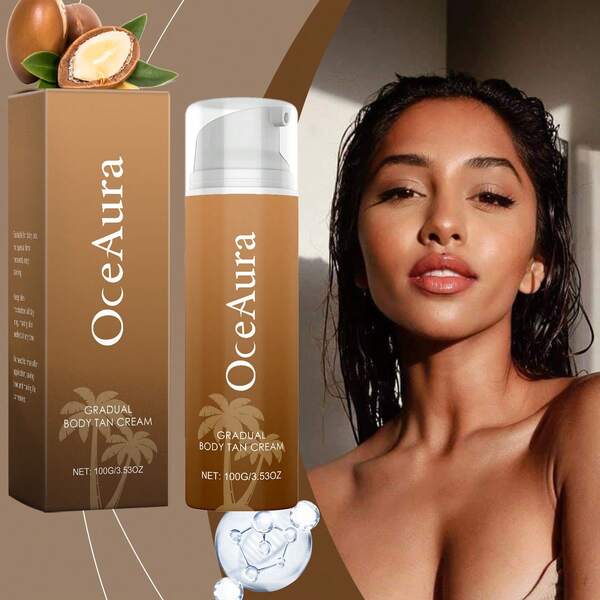 OceAura Intensive Tanning Body Cream Long Lasting Natural Bronzer Enhance Skin Luster Soothe Dry Body Face Sunless Self Tanning Cream