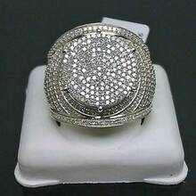 European And American Men's Gold-Plated Ring Full Diamond Oversized Dominant Men's Ring Jewelry - Vàng - Xem 2