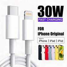 Cables MFi Certified 30W PD Fast Charger Cable, USB-C To Lightning For IPhone 14-8 Plus/IPad/PC Sync