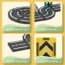 2025 New Year Gift & Christmas Gift "Magnetic Tile Track Car Set" Children's Educational STEM Toy, Strong Magnetic Construction Tiles 5.5cm/2.16in + Multifunctional Sliding Car, Early Learning Toy For Boys & Girls, Parent-Child Interactive Creative Building Blocks, Suitable For 3+ Years, 6+ Years, Kids Toy, Car Toy, Parking Lot Toy, Magnetic Building Tiles Toy - Multicolor - View 13