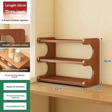 1 Piece Bamboo Storage Rack With Stylish Lacquered Design Multi-Tier Bamboo Countertop Display Rack - Great For Storing Cups, Books And Spices - Great For Kitchen, Living Room Or Office Decor, Office Organization | Modern Bookshelf Designs | Durable Bamboo Bookshelf, Bamboo Bookshelf