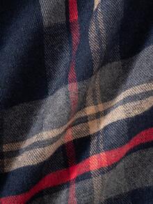 Young Boy Classic Street Casual Red & Black Plaid Long Sleeve Shirt - Royal Blue - View 9