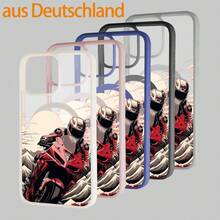 Roter Motorradfahrer-design Handyhülle. Sie unterstützt das kabellose Laden und ist kompatibel mit iPhone 17, 16, 15, 14, 13, 12 und 11 Pro Modellen. Sie ist stoßfest, fingerabdruckresistent, rutschfest und kratzfest, was das Tragen einfach macht. Sie hat eine starke magnetische Anziehung und kann mit einem magnetischen Ständer verwendet werden. Sie ist das perfekte Geschenk für Familie, Freunde, Kinder, Partner oder Partnerinnen. Ideal für Geburtstage, Weihnachten, Ostern, Valentinstag und andere Feiertage – perfekt für alle Anlässe. - Blau - Übersicht 1