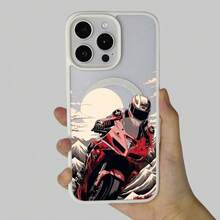 Roter Motorradfahrer-design Handyhülle. Sie unterstützt das kabellose Laden und ist kompatibel mit iPhone 17, 16, 15, 14, 13, 12 und 11 Pro Modellen. Sie ist stoßfest, fingerabdruckresistent, rutschfest und kratzfest, was das Tragen einfach macht. Sie hat eine starke magnetische Anziehung und kann mit einem magnetischen Ständer verwendet werden. Sie ist das perfekte Geschenk für Familie, Freunde, Kinder, Partner oder Partnerinnen. Ideal für Geburtstage, Weihnachten, Ostern, Valentinstag und andere Feiertage – perfekt für alle Anlässe. - Blau - Übersicht 2