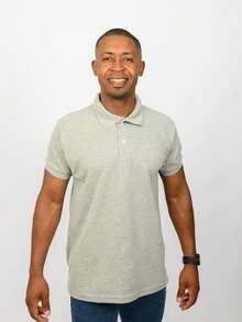 Camisa Polo Cinza Masculina Casual Clássica Confortável - Cinza - Visão 1