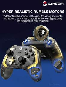 GameSir Kaleid Flux RGB Controller, Compatible With Series X/S Gamepad, PC Compatible One Controller, Microsoft Official Authorized Game Console Joystick, Suitable For Windows 10/11 And Steam Platform, Equipped With Hall Effect Joystick And Trigger Buttons, 4 Vibration Motors, 1000Hz Polling Rate, Transparent Black And Yellow Color - Transparent Black and Yellow - View 10