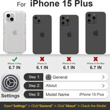 TELOPEN 专为 iPhone 系列手机壳设计的磁性手机壳，重型防震保护手机壳，防摔，三层透明保护套，兼容 iPhone 系列，适合家人、朋友、孩子、生日、春季、节日、男朋友、女朋友、情人节的礼物 - 無色 - 查看 18