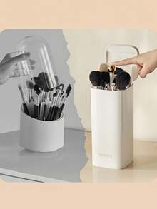 منظم مكياج قابل للتعديل باللونين الأسود والأبيض - قطعة واحدة من صينية تخزين مستحضرات التجميل القابلة للفصل مع أقسام قابلة للإزالة، منظم متعدد الأقسام للفرش والأحمر شفاه وزجاجات العناية بالبشرة والطبقات، منظم سطح مكتب حمام بسيط