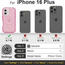 适用于 iPhone 16/15/14/13/12/11 系列透明手机壳，兼容 MagSafe，三层磁性充电盒，iPhone 16 Pro Max 重型防震防摔手机壳，适用于圣诞节、生日、新年礼物、冬季、送给家人、朋友、生日、女朋友、男朋友的礼物 - 粉色 - 查看 12