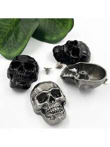 5/3/1pc Skull Pattern Decorative Buttons, Punk Metal Rivet Screws, Vintage Metal DIY Decor For Bag, Hat, Shoes, Jacket, Belt, Jeans, Screw Fastener Buttons, Sturdy And Non-Falling Off - Multicolor - View 7