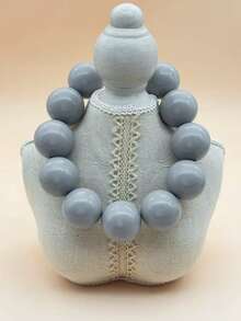 1 chiếc vòng cổ hạt cườm cỡ lớn phong cách Bohemian, thiết kế tối giản phóng đại dành cho phụ nữ, tiệc tùng và tụ họp, có sẵn màu hồng, đỏ tía, xám, xanh lam, xanh lá cây, vàng, tím, đen - vòng cổ - Xem 18