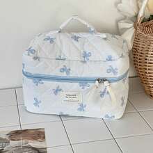Ladies Cosmetic Bag, Zipper Closure, Quilted Fabric, Minimalist Style, Sweet Satin Bow Design, Toiletry Bag, Storage Bag, Suitable For Home, Travel And Daily Use Bags, Makeup Bag, Vanity, Make Up Bag, Travel Essentials, Organizer, Storage, Makeup Organizer, Makeup Bags, Toiletry Bag, Desk Organiser, Cosmetic Bag, Makeup Pouch, Make Up Organizer, Vanity Accessories, Make Up Pouch, Make Up Bag, Vanity, Make Up Pouch, Travel Essentials, Pouch Bag, Vanity Accessories, Small Makeup Bag, Cosmetic Bag, Large Capacity, Large Makeup Bag,Christmas Gifts,Pouch,Travel,Gifts For Women,Women's Necessaire,Travel Essential,Pouch,Clutch / Small Handbag,Necessaire,Makeup Organizer,Makeup Organize,Pouch,Brush Holder,Mini Pouch,Large Capacity Pouch