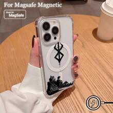 Nueva funda magnética Magsafe de anime  Guts para  16 15 14 13 12 11 8 7 Plus Mini Pro Max X XR, cubierta transparente anti-caída, compatible con funda de  17, funda de  17 Pro, funda de  17 Pro Max - TSJCX-284TSCX55132A9 - Ver 6
