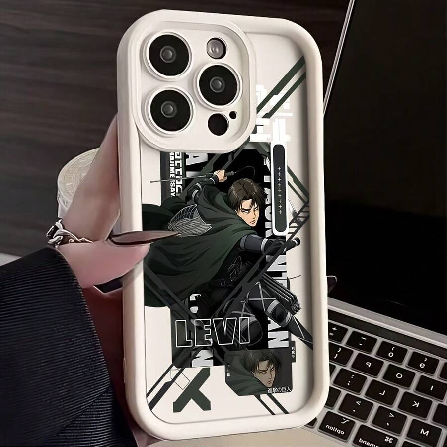 Funda de Teléfono Anime Adecuada para iPhone 16 15 14 13 12 11 Pro Max X XR XS MAX 8 7 Plus Cubierta Trasera de TPU Suave a Prueba de Golpes - Negro - Ver 1
