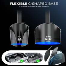 ESamcore Cup Holder Phone Holder, Unobstructed Cup Holder Phone Mount For Your Car Cupholder (25&#34;-4&#34;) With Flexible C-Shaped Base, 360° Swiveling, 08&#34; Deep Clamp Compatible With IPhone 47&#34;–7&#34;