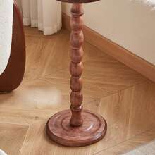 طاولة جانبية على شكل قرع خشبية، طاولة قهوة عتيقة، طاولة كنبة، مناسبة للغرفة المعيشية والنوم والمكتب، باللون الأسود، طاولة خارجية متحركة