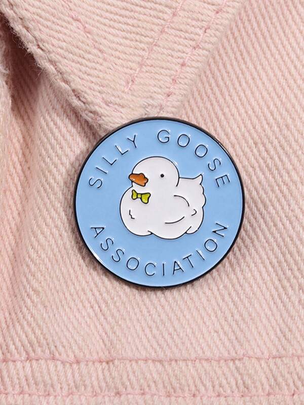 1pc SILLY GOOSE ASSOCIATION Enamel Pin Brooch Pines Lapel Pins Badge On Backpack Costume Accessories Funny Jewelry Gifts For Friends