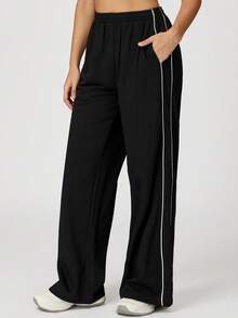 MASKERT Women's Sport Sweatpants, Sporty And Casual Loose-Fitting Pants, Versatile Fitness Pants, Running Pants, Comfortable And Skin-Friendly - màu đen - Xem 6