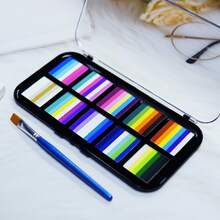 Paleta de 57 colores solubles en agua para pintura facial y corporal con 10 ranuras, fácil de aplicar y limpiar, incluye 1 pincel, adecuada para Halloween, cosplay, fiestas artísticas, maquillaje de escenario, carnaval