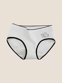 4 件女式内裤，性感纯色比基尼内裤，低腰舒适女士内裤