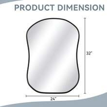 Gourd-Shaped Wall Mirror With Aluminum Alloy Frame For Bathroom, Living Room Decor, Vanity, Entryway & Bedroom