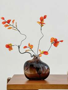 Vase en verre vintage pour la décoration de la maison - Vase à fleurs moderne de style milieu de siècle, centre de table rétro de luxe pour le salon, cadeau de pendaison de crémaillère