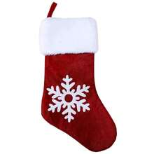 1 Peça Meia de Natal, Estilo Clássico, Árvore de Natal, Floco de Neve, Padrão de Alce, Decoração de Feriado, Meias de Armazenamento, Podem ser Usadas para Pendurar na Lareira, Escada, Decoração de Festa Temática, Ano Novo, Melhor Opção de Presente de Natal