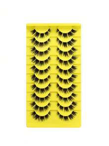 10 أزواج من رموش مبهرجة، رموش طبيعية ناعمة ورفيعة، اكسسوارات مكياج، ضروريات التجميل، رموش خفيفة وخفيفة الوزن، رموش فردية، مكياج احترافي، عشاق المكياج