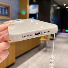 1 件银色心形手链 + 1 件简约 IMD 闪光手机壳，低调奢华粉色/米色/黑色/蓝色，厚 TPU 镜头保护防摔手机壳，适用于 Apple/系列 - 米色 - 查看 7