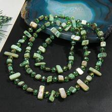 Bohemian Colorful Shell Glass Multi-Layer Necklace, Long Sweater Chain For Women, Popular Cross-Border Creative European & American Style - Green Coffee Mixed Color - View 14