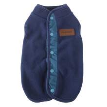 Comfortable Fleece Dog Vest Jacket Set, Warm Pet Clothes For Winter, Suitable For Small Dogs Especially Short-Legged Breeds Like French Bulldog, Puppy Outfit For Cold Season. Small Dog Winter Coat, Fleece Dog Jacket, Warm Puppy Vest, Dog Clothes For Cold Weather, French Bulldog Winter Outfit, Short-Legged Dog Set, Puppy Winter Outfit, Pet Fleece Set, Button-Up Dog Vest, Versatile Dog Jacket For Indoor And Outdoor Wear. - Navy Blue - View 12