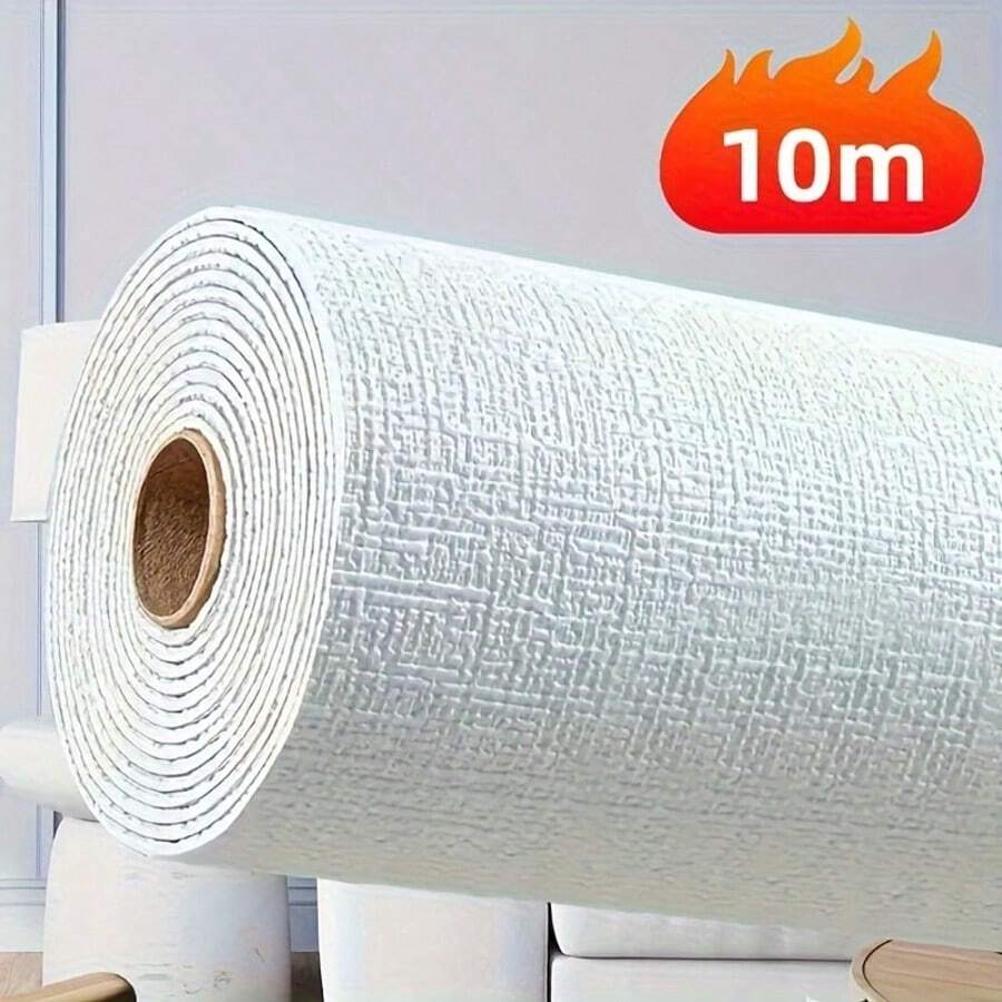 Peel & Stick 3D Linen Wallpaper - Waterproof, Removable Contact Paper For Living Room, Bedroom, Kitchen, Dorm Decor - Easy Apply Solid Color Wall Sticker Rolls