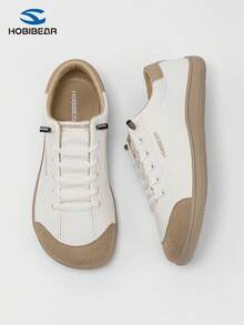 HOBIBEAR Wide Toe Box Barefoot Shoes One Stirrup Men Women Minimalist Breathable Comfortable Trail Running Walking Shoes PU Leather Surface(Less Than Half A Size)