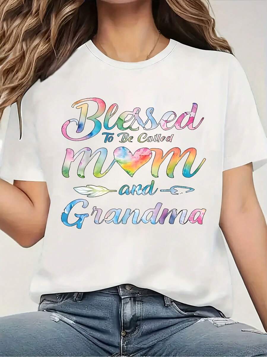 Women's Casual Loose Short Sleeve T-Shirt, Loose-Fitting Crew Neck T-Shirt With A Graphic Print, Perfect For Everyday Spring And Summer, Perfect For Birthdays, Halloween, Thanksgiving, Or Christmas Gifts