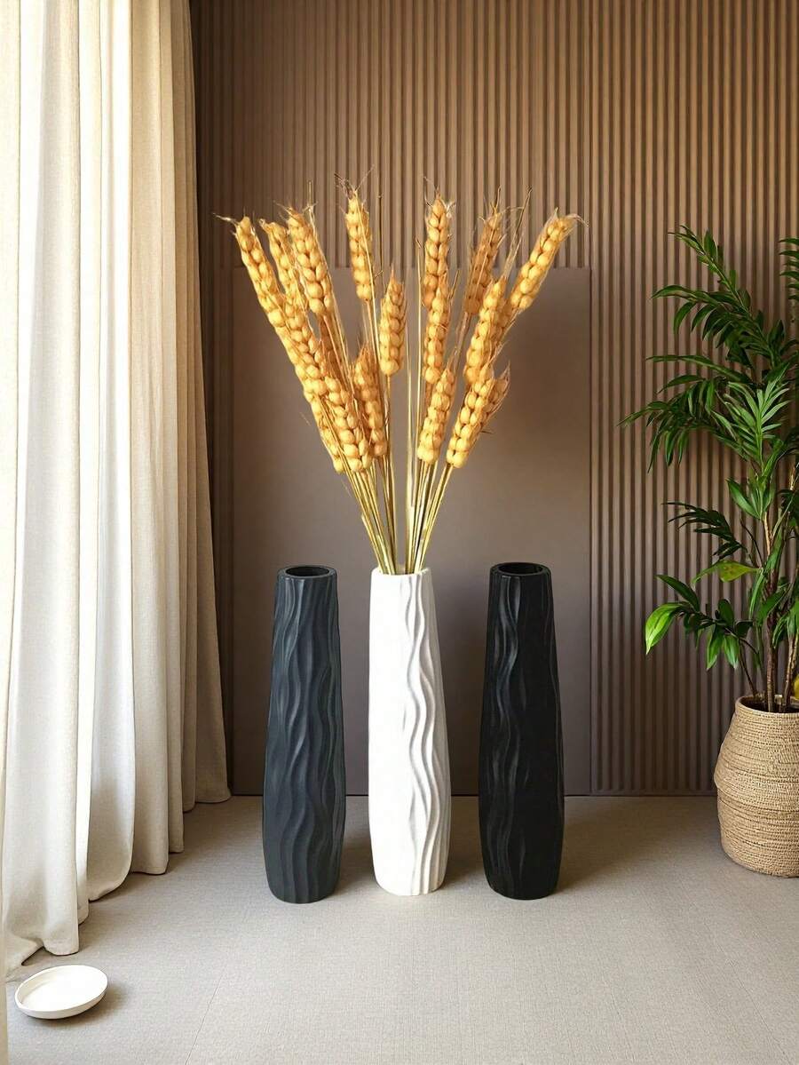 1个大型落地花瓶，落地式大花瓶，客厅大花瓶，装饰花瓶，塑料花瓶，黑色大花瓶，餐桌大花瓶，植物盆栽，适合家居装饰、房间装饰、客厅装饰、摆件，适合女孩房装饰，室内装饰玻璃花瓶 - 彩色 - 查看 1