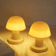 1PC Touch Sensor Mushroom Small Table Lamp, Colorful Gradient Light/Warm White Light Mushroom Lamp, Battery Operated Desktop Decoration Night Lamp For Room, Bedroom, Living Room, Party Decoration