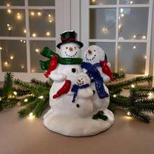 1pc Christmas Snowman Decor Ornament, Suitable For Home Office Desk Decoration, DIY Resin Craft - Multicolor - View 6