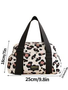 1pc Insulated Lunch Bag For Women Men, Reusable Lunch Box For Office Picnic Hiking Beach,Leakproof Cooler Tote Bag Organizer,Large Capacity Thermal Cooler Tote Bag With Handle, Waterproof Lunch Box Bag, Portable Lunch Organizer Pink Leopard Lunch Bag