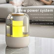 Digital Display Humidifier, Large Water Tank, Dual Mist, Quiet Humidifier, Air Humidifier For Bedroom, Home Essential Oil Diffuser, Suitable For Home/Office, With 7-Color Lights