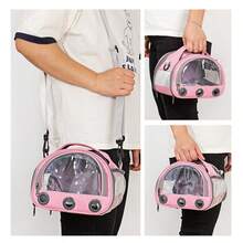 1PC Small Pet Travel Bag For Hamsters, Breathable And Comfortable, With Visibility, Single-Shoulder Design, Suitable For Transporting Small Pets Like Parrots, With A Handle For Carrying. - Multicolor - View 2