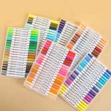 120pcs Double-Ended Markers, Watercolor Markers, Calligraphy Brushes, Suitable For Adult Coloring, Handwriting, Planning, Journaling, Calligraphy, Painting, Crafting And Back To School Supplies