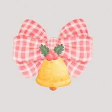 1pc/2pcs/3pcs Christmas Bell & Bow Decal - Heat Transfer Sticker Suitable For DIY Canvas Bag, T-Shirt, Pillow, DTF Jeans, T-Shirt And Backpack, Heat Transfer Image For Textiles/New Products, Decoration/Heat Press Sticker For Clothing, DTF Transfer For Garments