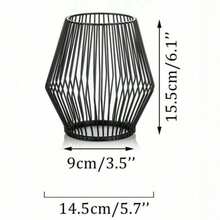 1pc Diamond Shaped Iron Wire Candle Holder,European Style Wrought Iron Candle Holder Wedding Candle Metal Decoration Desk Tray Wire Candelabra Holder Votive Tealight Candle, Taper Candle Holder, Event Styling, Home Decoration, Decorative Tray, Vintage Candle Stand, Handcrafted Holder, Durable Metalwork, Votive Candle Stand, Interior Designers, Bridal Decor